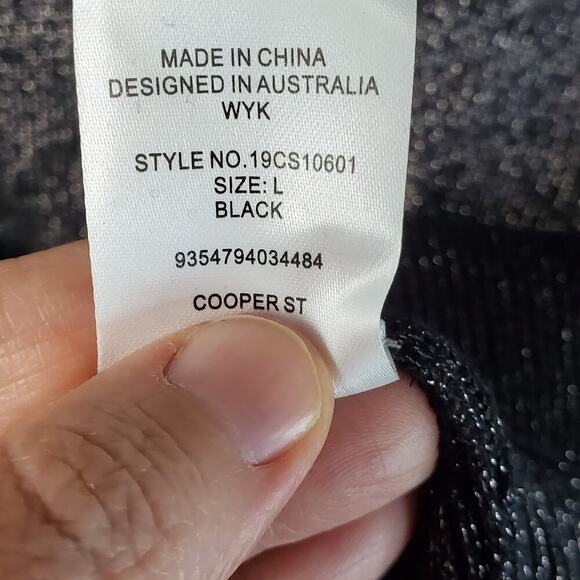 Cooper St. Black Alice Knit Metallic Sweater Dress Size L NEW Long Sleeve - Picture 6 of 9